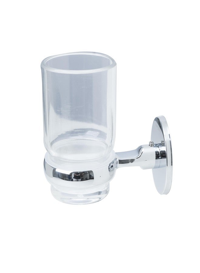 PARRYWARE T6004A1 Chrome Plated Tumble Holder | Wall-Mounted | Frosted Glass Tumbler | Toothbrush Holder/Stand | Toothpaste/Tumbler Holder - Image 1